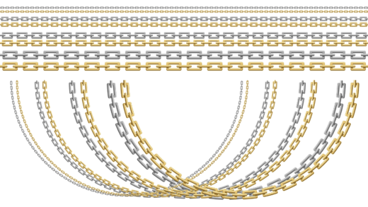 シンプルな四角いチェーン（8種 / 2色）